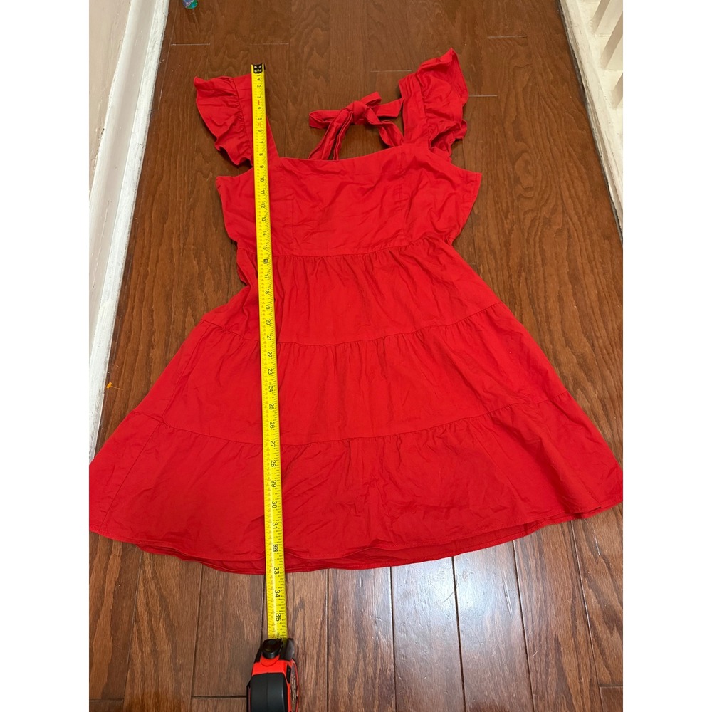 Show Me Your Mumu LovelyRed Mini Dress Tie Back Cutout Womens Medium - Picture 3 of 6